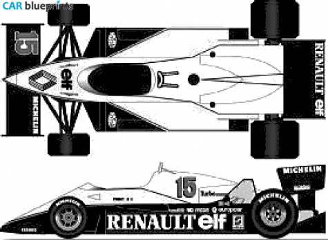 1983 Renault Re 40 F1 OW blueprint