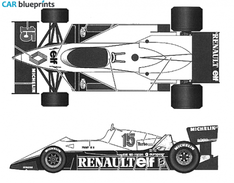 1983 Renault Re 40 GP of France OW blueprint