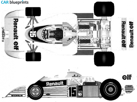 1977 Renault RS01 F1 GP OW blueprint