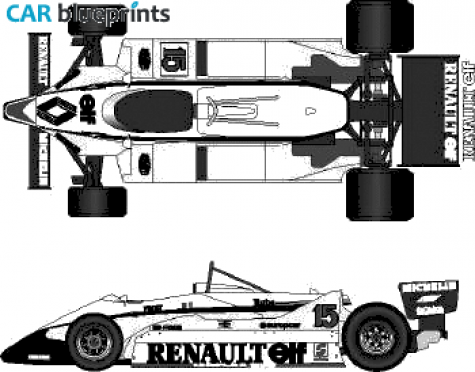 1983 Renault RE40 F1 GP OW blueprint