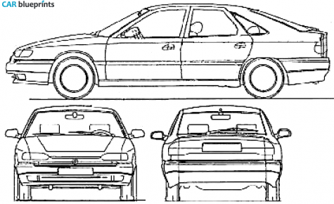 1996 Renault Safrane Hatchback blueprint