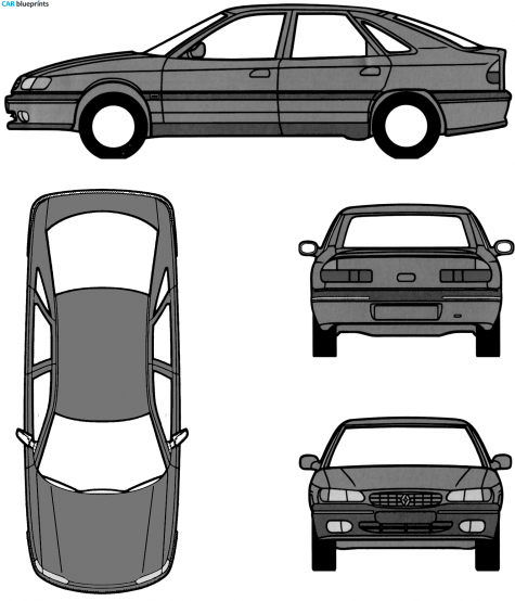 1996 Renault Safrane Phase II Hatchback blueprint