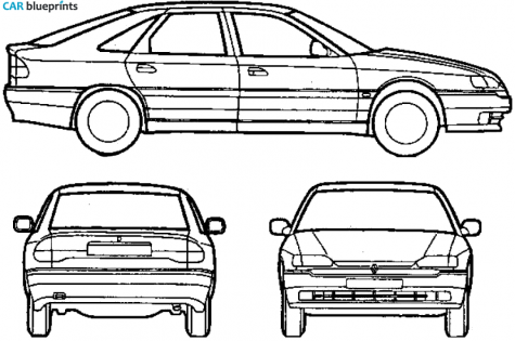 1999 Renault Safrane Hatchback blueprint