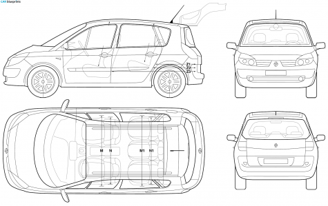 2006 Renault Scenic Minivan blueprint