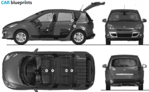 2009 Renault Scenic Minivan blueprint