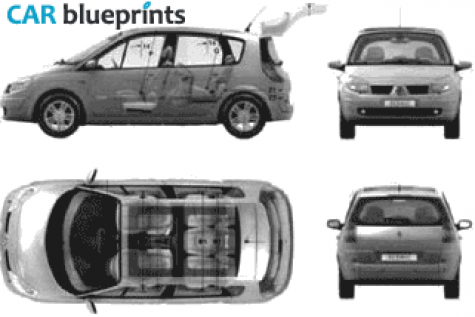 2004 Renault Scenic II Minivan blueprint