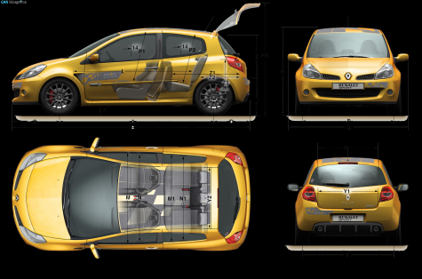 2009 Renault Clio Sport R27 Hatchback blueprint