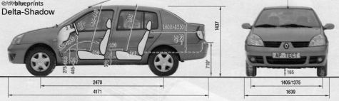 2000 Renault Symbol Sedan blueprint