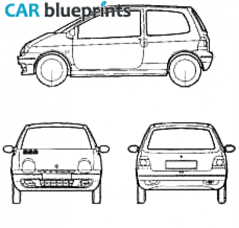 1998 Renault Twingo Hatchback blueprint