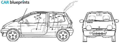 2004 Renault Twingo Hatchback blueprint