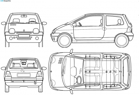 2006 Renault Twingo Hatchback blueprint