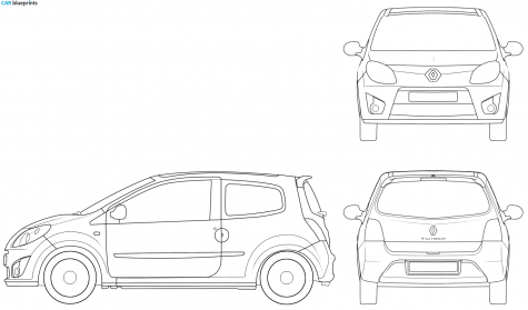 2007 Renault Twingo II Hatchback blueprint