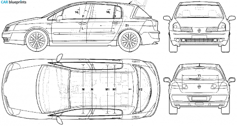 1999 Renault Vel Satis Hatchback blueprint