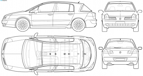 2006 Renault Vel Satis Hatchback blueprint