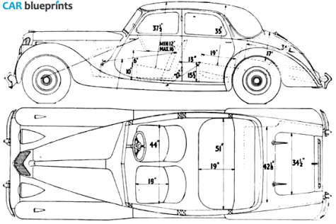 1947 Riley RMA 1.5 Litre Sedan blueprint