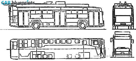 Rocar EA812 Trolleybus Bus blueprint