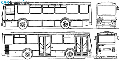 Rocar U410 Urban City Bus blueprint