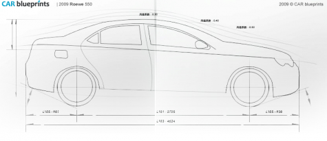 2009 Roewe 550 Sedan blueprint