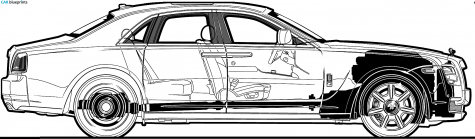 2010 Rolls-Royce Ghost Sedan blueprint