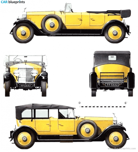 1927 Rolls-Royce Phantom I Park Ward Tourer Cabriolet blueprint