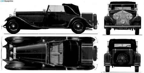 1929 Rolls-Royce Phantom II Cabriolet blueprint