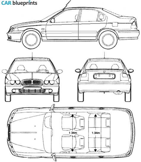 1990 Rover 400 Sedan blueprint