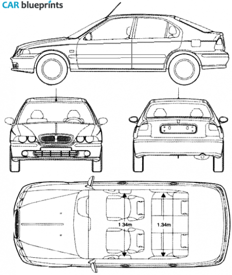 1990 Rover 400 Hatchback blueprint