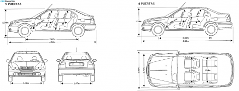 1999 Rover 45 Sedan blueprint