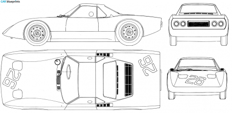 1964 Rover BRM Gas Turbine Car Le Mans Coupe blueprint