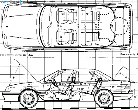 1989 Rover Sterling Sedan blueprint