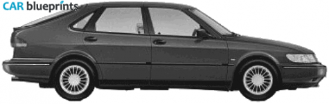 2001 Saab 9-3 5-door Sedan blueprint