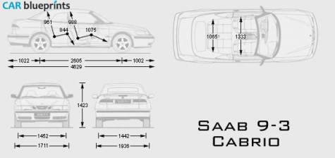 2000 Saab 9-3 Cabriolet blueprint