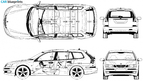 2006 Saab 9-3 Sport Wagon blueprint