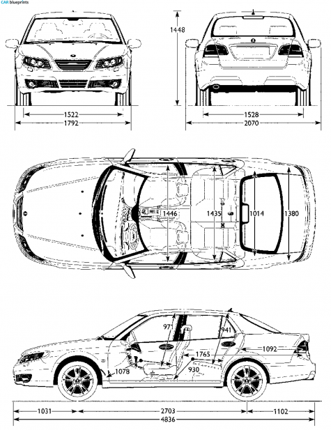 2007 Saab 9-5 Sedan blueprint