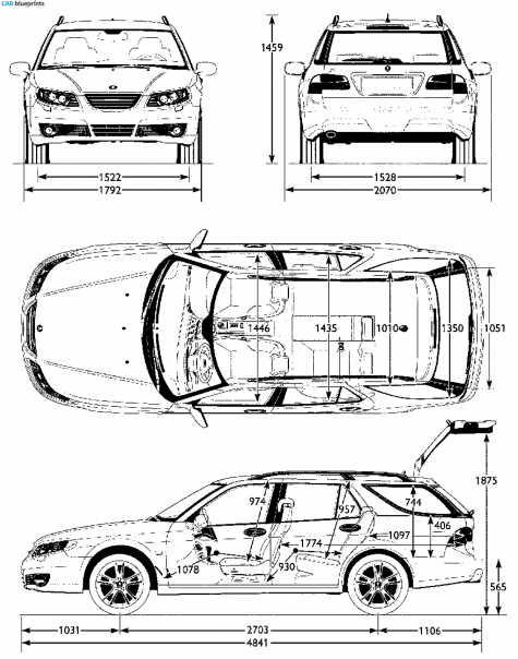 2007 Saab 9-5 Estate Wagon blueprint