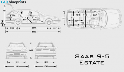 2000 Saab 9-5 Estate Wagon blueprint