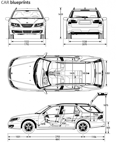 2000 Saab 9-5 Sport Wagon blueprint