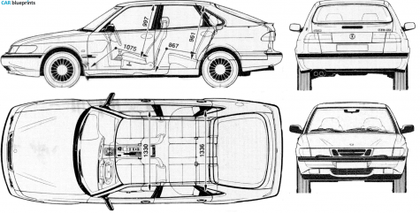 1995 Saab 900 Hatchback blueprint