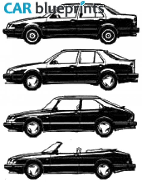 1995 Saab 900 Sedan blueprint