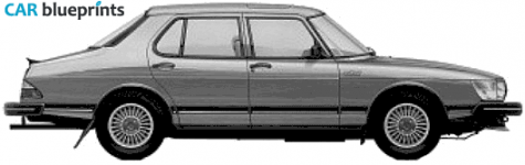 1987 Saab 900 4-door Sedan blueprint