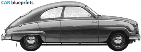 1975 Saab 93 Sedan blueprint