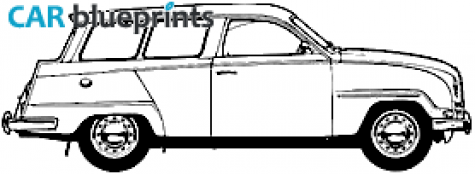 1960 Saab 95 Wagon blueprint