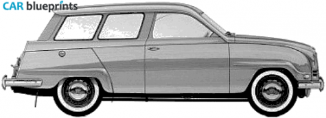 1960 Saab 95 Wagon blueprint