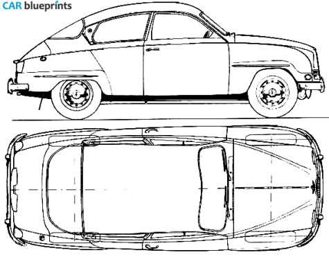 1960 Saab 96 Coupe blueprint