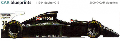 1994 Sauber C13 F1 OW blueprint