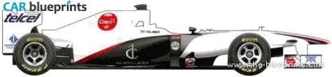 2011 Sauber Ferrari C30 F1 GP OW blueprint