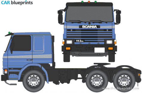 1995 Scania 113H Truck blueprint