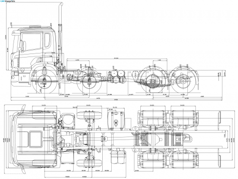 Scania CB 8x2 Truck blueprint