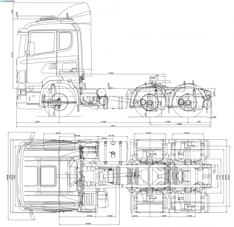 Scania LA 6x2 Truck blueprint