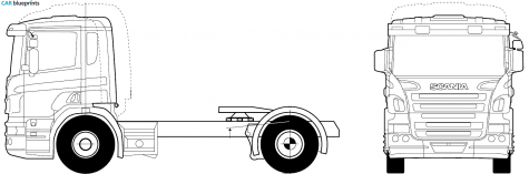 2005 Scania P340LA 4x2 MNA Truck blueprint